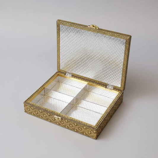 Traditional handcrafted peacock dry fruit gift box in wood