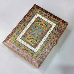 Traditional premium dry fruit box with metal floral design
