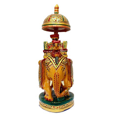 A traditional and royal elephant figurine, a beautiful addition to any home decor.