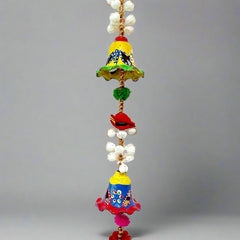 A vibrant, handcrafted toran, a beautiful decorative piece for any wall.