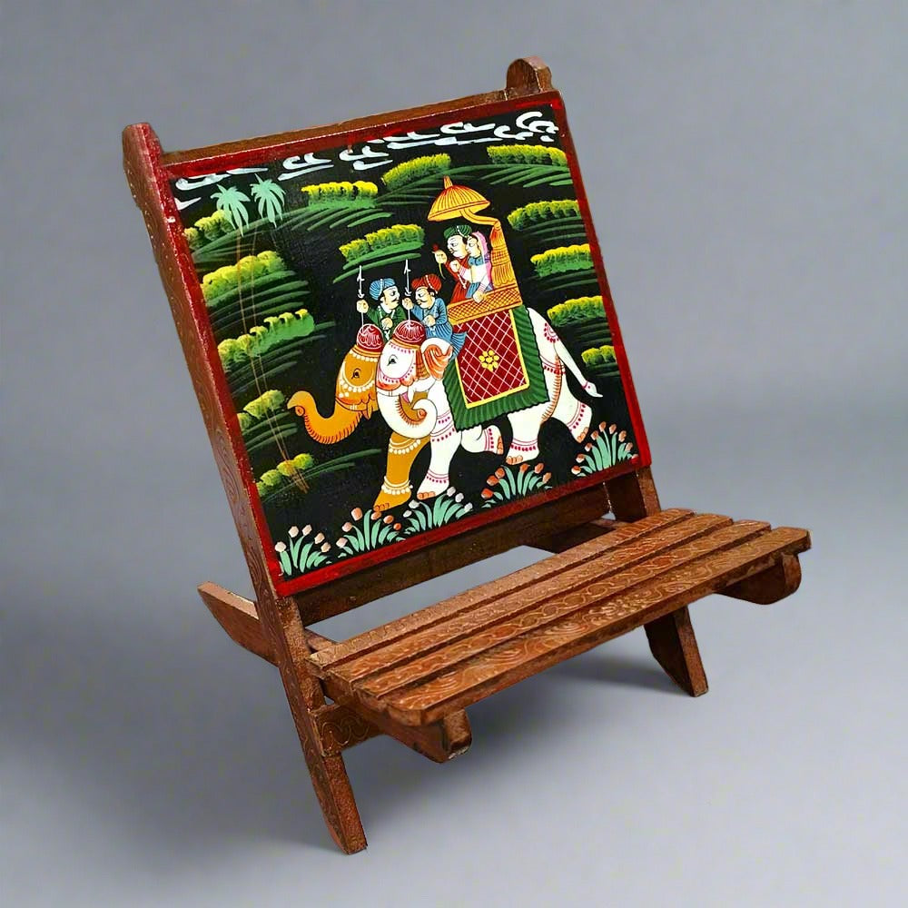 A wooden book holder or stand, perfect for hands-free reading.