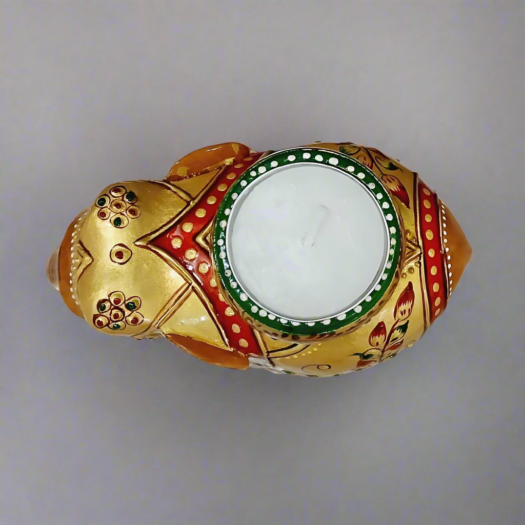 Wooden Elephant Candle Holder for Tea Light Candles – Cozy Home Decor Accent