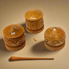 A good quality wooden incense stick stand for religious decor.