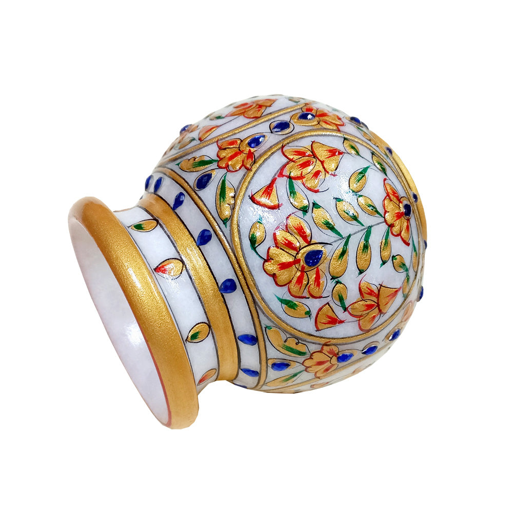 A 10cm pure marble decorative pot, a beautiful and multi-utility gift item.