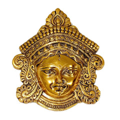 A 15cm metal Durga face, a beautiful and impressive piece for home or office decor.
