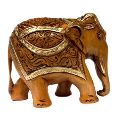 A 15cm wooden elephant figurine, a stunning piece for showcase or table decor.