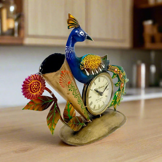 Peacock Design Table Clock