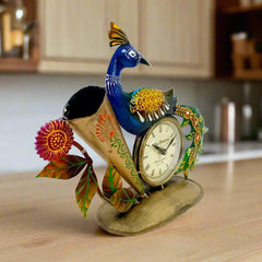 Peacock Design Table Clock