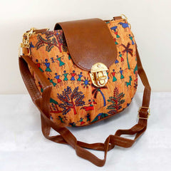 Handmade Warli Print Sling Bag