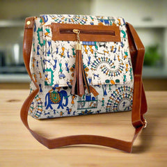 Warli Print Cotton Sling Bag