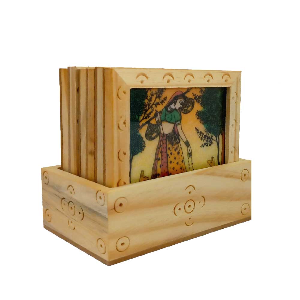 Coaster with bani thani painting