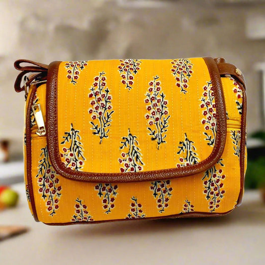 yellow cotton sling bag at kkgiftstore