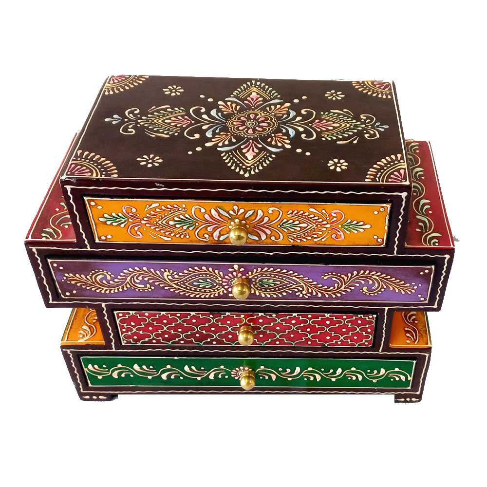 A 20cm antique-looking wooden jewelry storage box that will increase the beauty of your house.