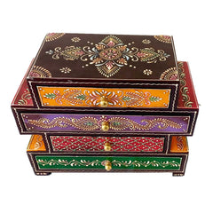 A 20cm antique-looking wooden jewelry storage box that will increase the beauty of your house.