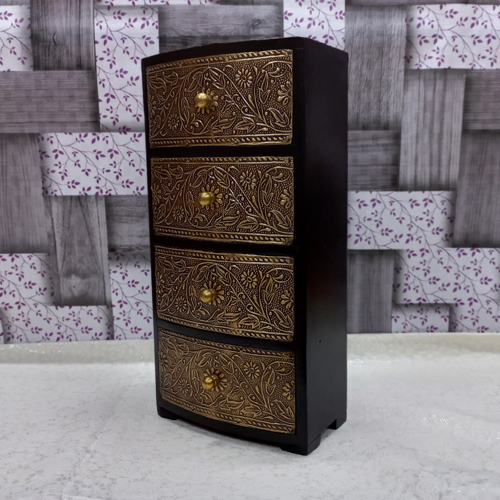 Stylish Wooden 4 Layer Drawer Box - kkgiftstore