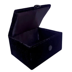 Black velvet jewelry box decorated with exquisite zardosi peacock design