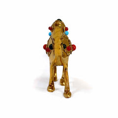 Beautiful brass camel with stone embellishments, perfect gift item for office desk or shelf.