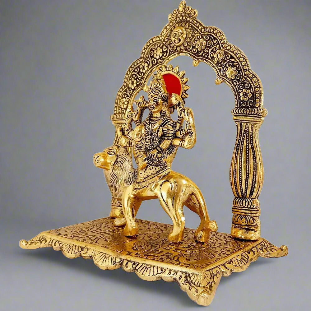 Side angle 23cm Durga Mata murti pooja temple showcase decor