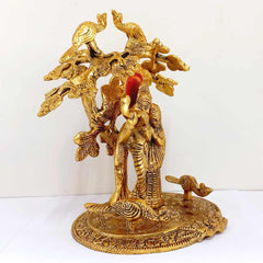 Attractive metal Radha Krishna statue, perfect gift for birthdays, weddings, and special occasions