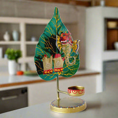 A hand-painted Ganesha candle stand, best for Christmas or party decoration.