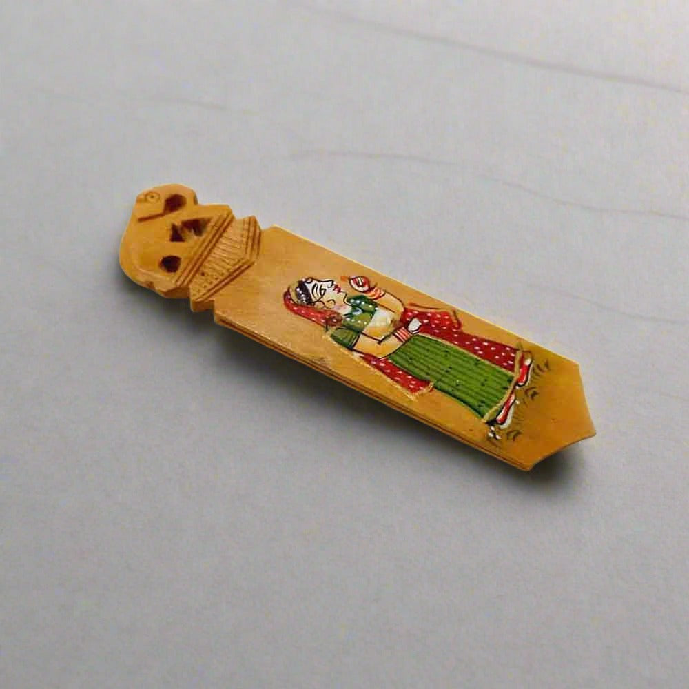 A beautiful hand-painted wooden bookmark, the best gift item for a book lover.