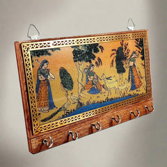 A handcrafted wooden key stand with a traditional feel, perfect for keeping home and office keys safe.