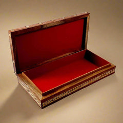 A handmade wooden trinket box, an attractive and perfect gift for a woman.
