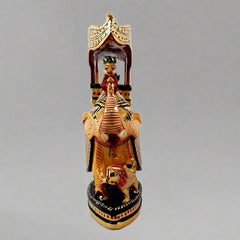 Hand-painted Ambabari elephant statue crafted from kadamb wood, perfect as a unique and royal gift.