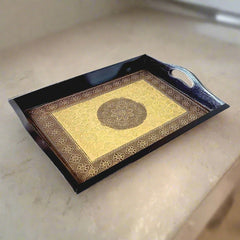 A high-quality and sturdy wooden tea and coffee tray, perfect for daily use.