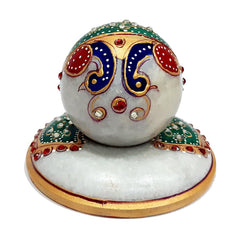 Luxury marble table clock showcasing detailed peacock design and stone embellishments for elegance