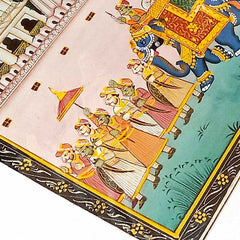 Side profile 30x23cm King procession painting showcasing amazing royal scenes