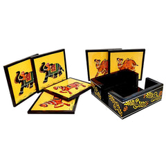 A pack of 6 wooden coaster plates, a great traditional gift for loved ones.