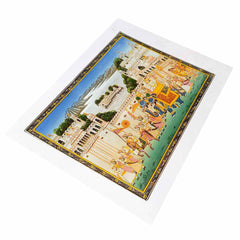 Side profile 30x23cm Rajasawari silk miniature showcasing kings luxury history