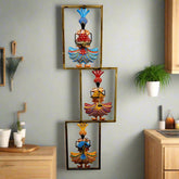 Unique Rajasthani traditional wall hanging metal frame featuring musicians playing various instruments with colorful hand painting.