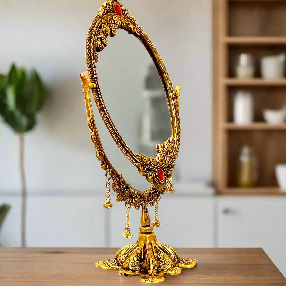 A beautiful table mirror with a royal design, a perfect gift for women.