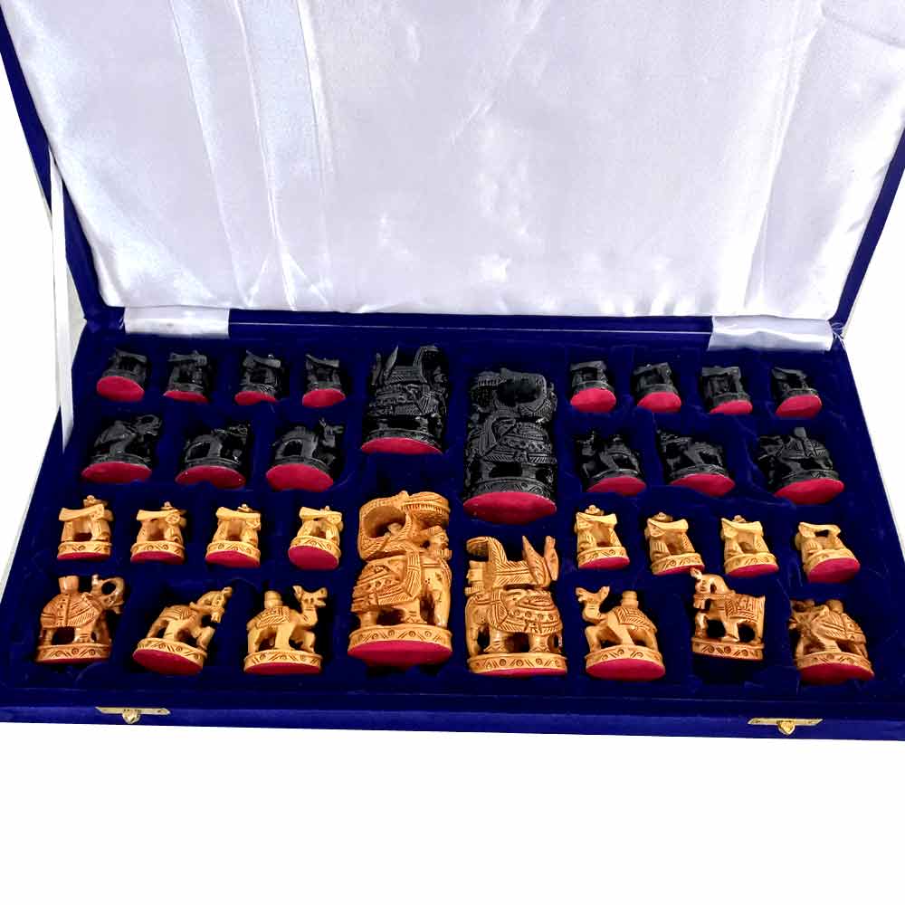 A royal-looking handmade chess set with fine workmanship, a great gift for any chess lover.