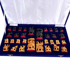 A royal-looking handmade chess set with fine workmanship, a great gift for any chess lover.
