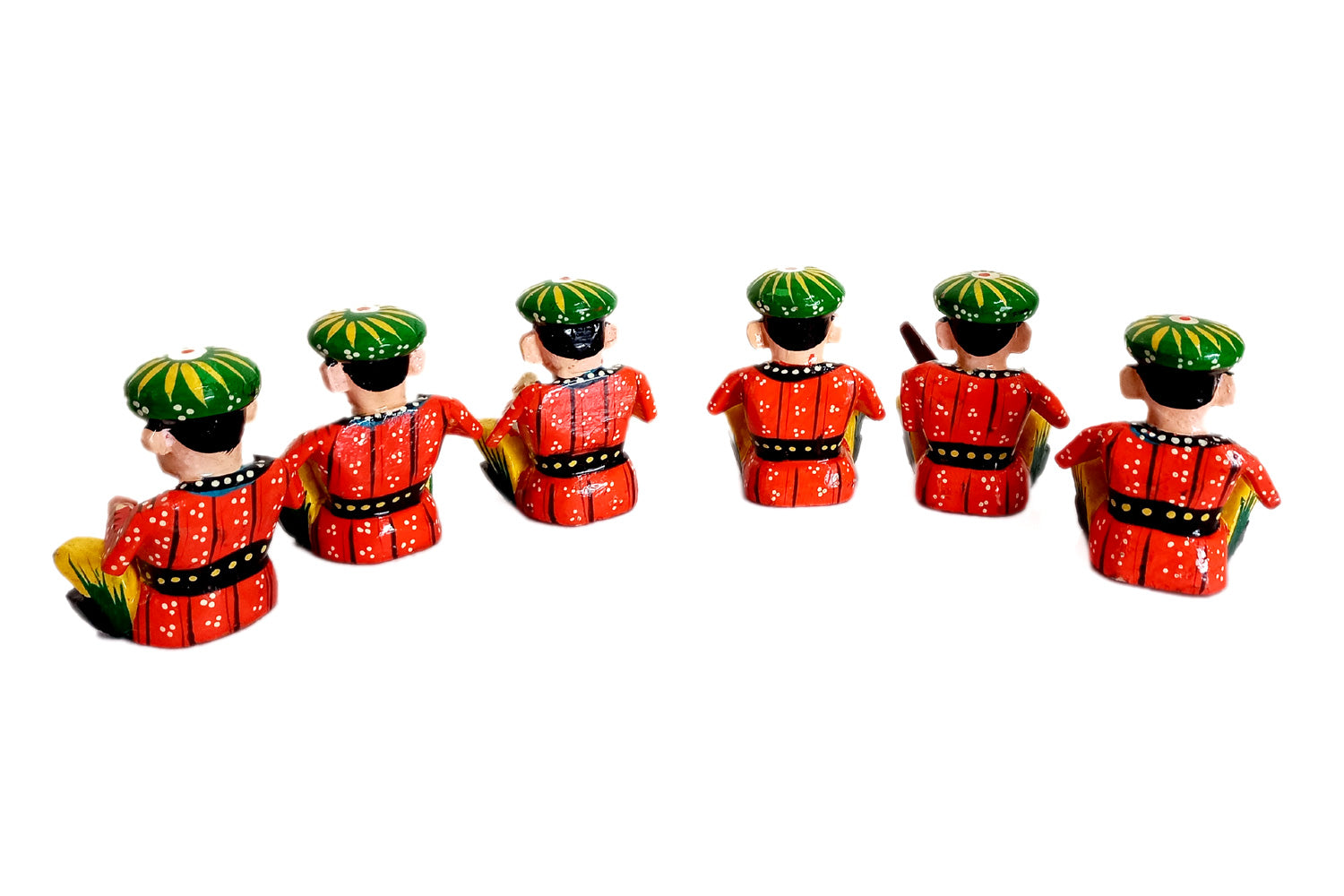 A set of traditional hand-painted Bawla musicians, a wonderful decorative showpiece.