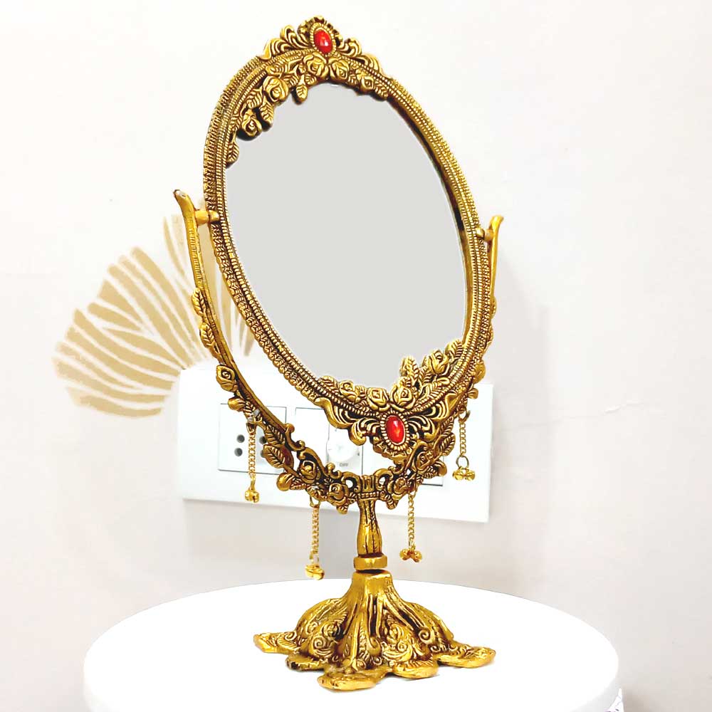 A two-way vanity mirror that will enhance the look of your home or makeup room.