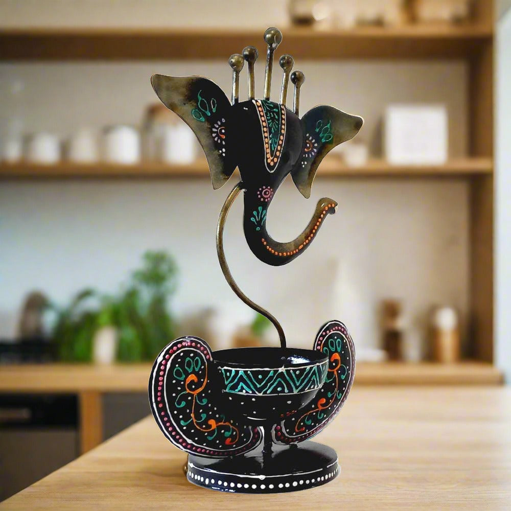 A unique Ganesha figurine with an integrated bowl for holding a candle.