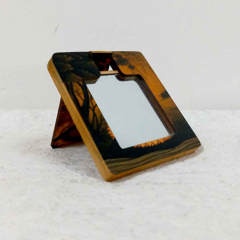 Wood Carving Hand Mirror