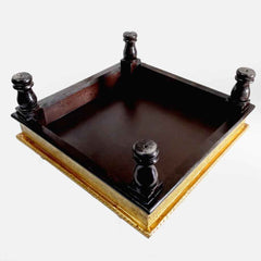 Wooden chowki ideal for ceremonial sitting, showcasing fine craftsmanship