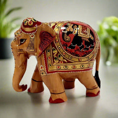 A beautiful wooden elephant figure, a perfect gift item and a decorative piece.