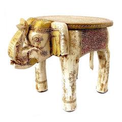 A piece of wooden elephant furniture with fine carving details, perfect for both children and adults.