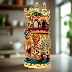 A showpiece of a Mughal Empire elephant, a perfect antique gift item for friends and family.