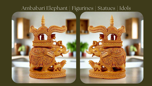 Ambabari Elephant  Figurines  Statues  Idols - KK GIFT STORE