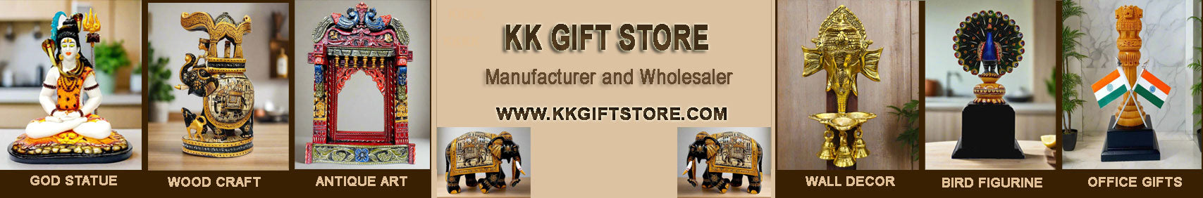 26 unique handmade return gift ideas from KK Gift Store Jaipur — coasters, keychains, figurines, silk bags and god statues