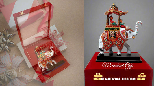 Handcrafted meenakari metal decor piece showcasing Rajasthani artistry