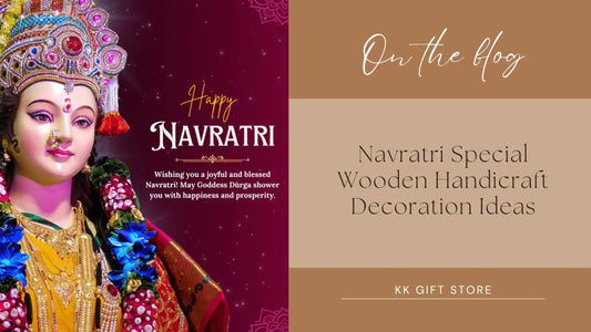 Wooden Chowki for Navratri Pooja – Hand-painted wooden chowki with floral emboss design for Durga idol.