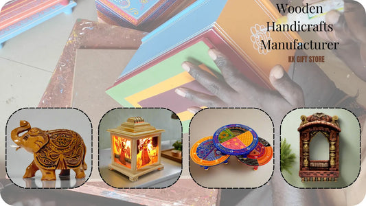 Handcrafted wooden handicrafts by KK Gift Store Jaipur artisans
